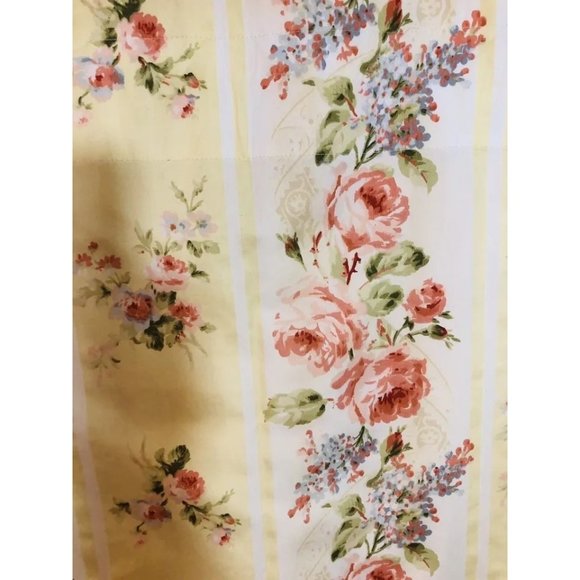 Set 2 Curtain Panels Croscill PRINCESS Rod Pocket 40”x86” Yellow Floral Cottage - Picture 2 of 11
